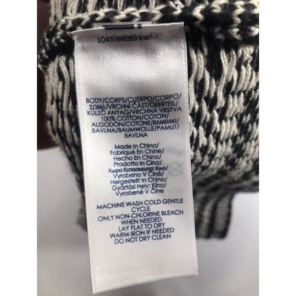 CHAPS Womens Sleeveless Cardigan Sweater Vest Large Black Check Cotton - Picture 6 of 9